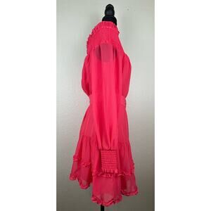 BCBGeneration Pink Ruffle Off the Shoulder Dress Size 6 NWT